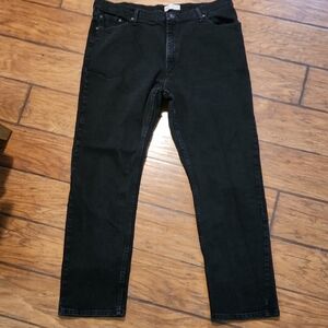 Wrangler Regular Fit Black Denim Mens 40x32 Jeans